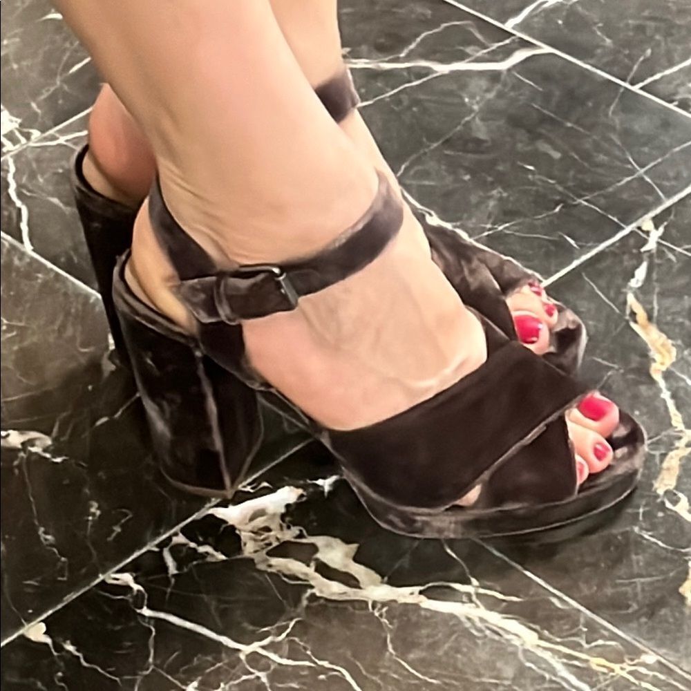 Madewell Purple Platform Sandals with Suede Finish